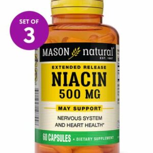 Mason Natural Vitamins & Supplements - 60-Ct Niacin 500 Mg Extended Release Capsules - Set Of Three