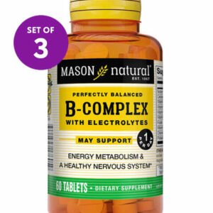 Mason Natural Vitamins & Supplements - 60-Ct. B-Complex with Electrolytes Tablets - Set of 3