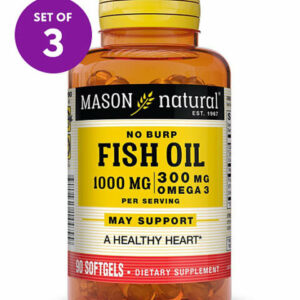 Mason Natural Vitamins & Supplements - 90-Ct. No-Burp Omega-3 Fish Oil Softgels - Set of 3