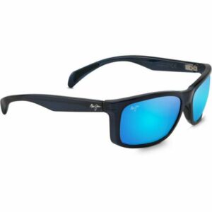 Maui Jim Puhi Polarized Wrap Sunglasses Translucent Navy Blue/Blue Hawaii - Case Sunglasses at Academy Sports