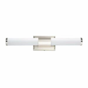 Maxim 52115 Optic 24" Tubular LED Bath Bar Satin Nickel / White Glass Indoor Lighting Bathroom Fixtures Bath Bar