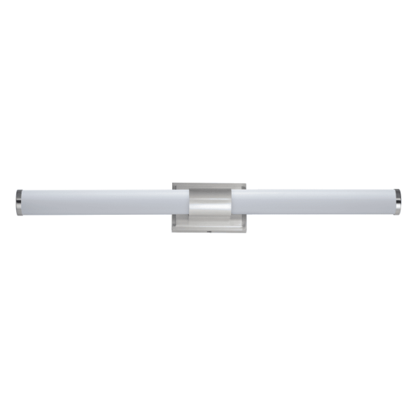 Maxim 52117 Optic 36" Tubular LED Bath Bar Satin Nickel / White Glass Indoor Lighting Bathroom Fixtures Bath Bar