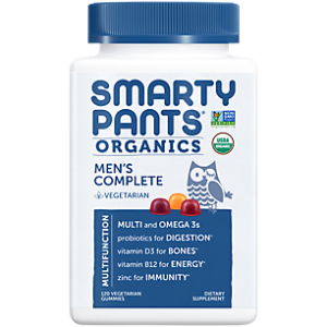 Men Complete Organic Gummy Multivitamin - Omegas 3s, Probiotics, Vitamin D3, B12, Zinc - Mixed Berry (120 Gummies)