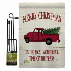 Merry Christmas Vintage Truck Winter Christmas Garden Flag Set