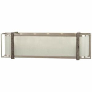 Minka Lavery 4565 Tyson's Gate 5 Light 24" Wide Bath Bar with Glass Shade Brushed Nickel with Shale Wood Indoor Lighting Bathroom Fixtures Bath Bar