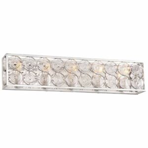 Minka Lavery 4665 Culture Chic 5 Light 30-3/4" Wide Bath Bar with Reflective Backplate Catalina Silver Indoor Lighting Bathroom Fixtures Bath Bar