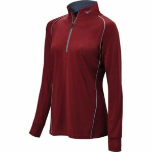 Mizuno Girls' Comp Softball 1/2 Zip Hitting Top Maroon, Small - Wmn Team Sprt Top/Bttm at Academy Sports