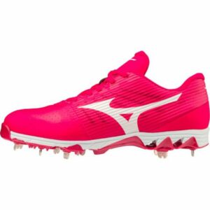 Mizuno Men's 9-Spike Ambition Low Metal Baseball Cleats Red/White, 7.5 - Adult Baseball at Academy Sports