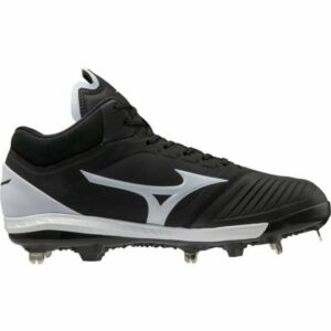 Mizuno Women's Sweep 5 Mid Metal Softball Cleats Black/White, 8 - Women's Softball at Academy Sports