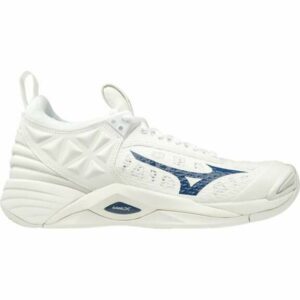 Mizuno Women's Wave Momentum Volleyball Shoes White/Dark Blue, 13 - Women's Volleyball at Academy Sports
