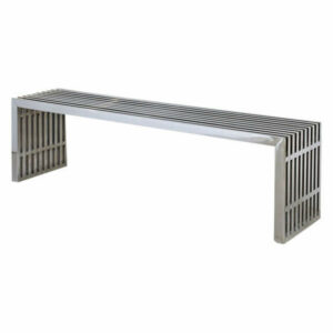 Modern Contemporary Living Room Metal Benches Set of 2 Silver