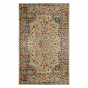 Modern Floral Medallion Indoor Living Room Area Rug, 5'x8', Beige