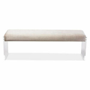 Modern Living Room Bench Microsuede Beige 470