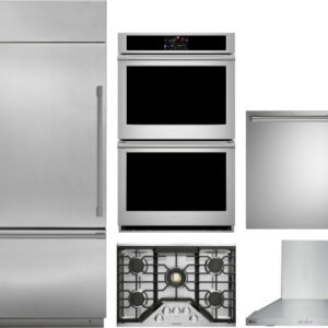 Monogram 5 Piece Kitchen Appliances Package with Bottom Freezer Refrigerator and Dishwasher in Stainless Steel MORECTWODW348