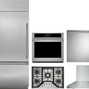 Monogram 5 Piece Kitchen Appliances Package with Bottom Freezer Refrigerator and Dishwasher in Stainless Steel MORECTWODW356