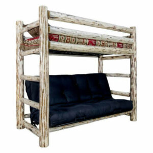 Montana Twin Bunk Bed Over Full Futon Frame With Mattress