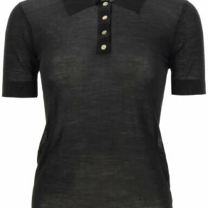 NANUSHKA HATTI WOOL POLO SHIRT XS Black Wool