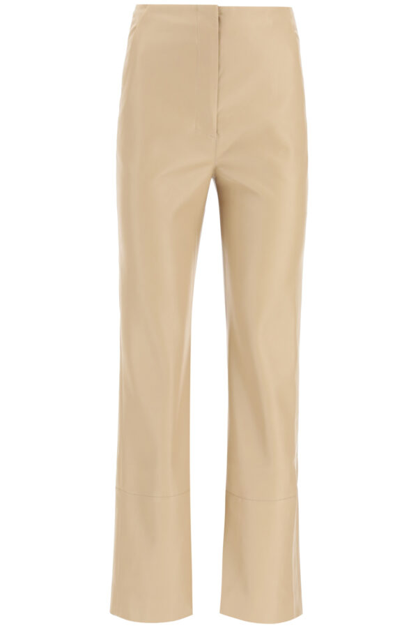 NANUSHKA RHYAN TROUSERS IN VEGAN LEATHER S Beige Faux leather