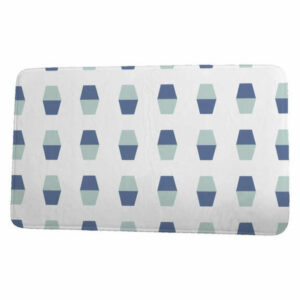 Nantucket Bowling Pins Geometric Print Bath Mat, Blue, 17"x24"