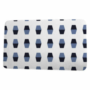 Nantucket Bowling Pins Geometric Print Bath Mat, Navy Blue, 21"x34"