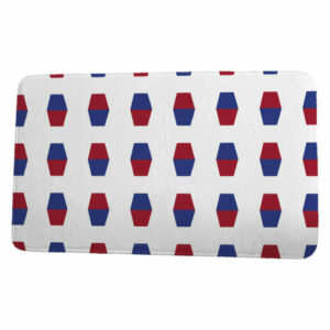 Nantucket Bowling Pins Geometric Print Bath Mat, Red, 21"x34"