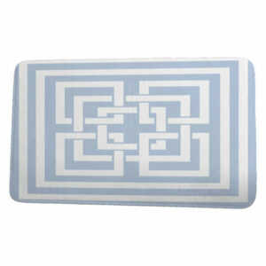 Nantucket Greek New Key Geometric Print Bath Mat, Blue, 17"x24"