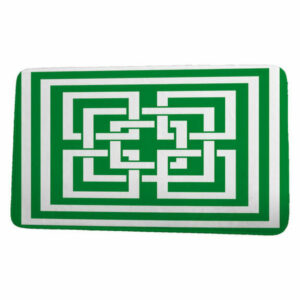 Nantucket Greek New Key Geometric Print Bath Mat, Green, 21"x34"