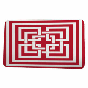 Nantucket Greek New Key Geometric Print Bath Mat, Red, 17"x24"