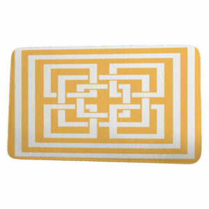 Nantucket Greek New Key Geometric Print Bath Mat, Yellow, 21"x34"