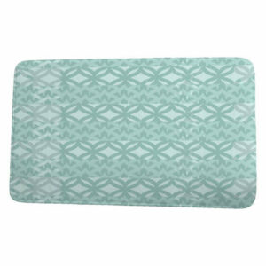 Nantucket Greeko Simple Geometric Print Bath Mat, Aqua, 17"x24"