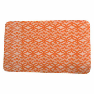 Nantucket Greeko Simple Geometric Print Bath Mat, Orange, 17"x24"