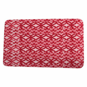 Nantucket Greeko Simple Geometric Print Bath Mat, Red, 17"x24"