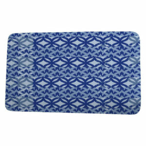 Nantucket Greeko Simple Geometric Print Bath Mat, Royal Blue, 21"x34"