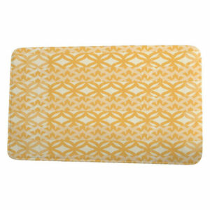 Nantucket Greeko Simple Geometric Print Bath Mat, Yellow, 17"x24"