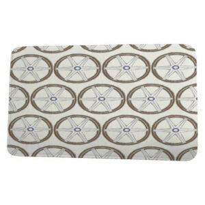 Nantucket Nautical Geo Lines Geometric Print Bath Mat, Ivory, 21"x34"