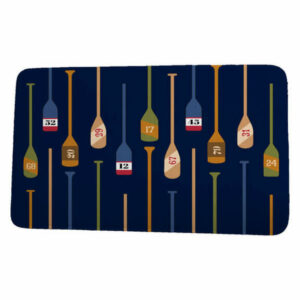 Nantucket Oar Numbers Geometric Print Bath Mat, Navy, 17"x24"