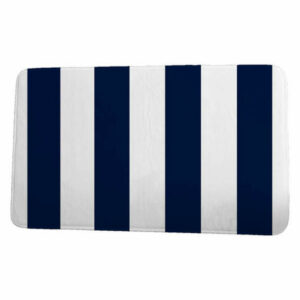 Nantucket Rugby Stripe Stripe Print Bath Mat, Navy, 21"x34"