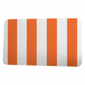 Nantucket Rugby Stripe Stripe Print Bath Mat, Orange, 17"x24"