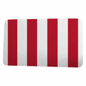 Nantucket Rugby Stripe Stripe Print Bath Mat, Red, 17"x24"