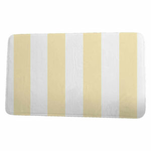 Nantucket Rugby Stripe Stripe Print Bath Mat, Yellow, 21"x34"