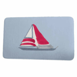 Nantucket Sail Away Geometric Print Bath Mat, Blue, 21"x34"