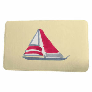 Nantucket Sail Away Geometric Print Bath Mat, Yellow, 21"x34"