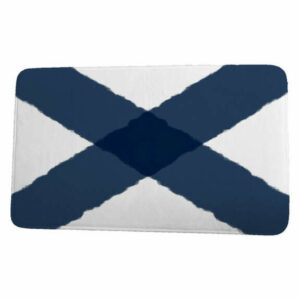 Nantucket X Marks the Spot Geometric Print Bath Mat, Navy, 17"x24"