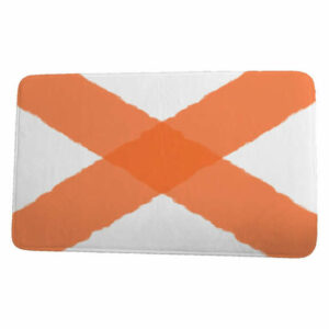 Nantucket X Marks the Spot Geometric Print Bath Mat, Orange, 17"x24"