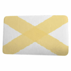 Nantucket X Marks the Spot Geometric Print Bath Mat, Yellow, 17"x24"