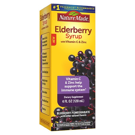 Nature Made Black Elderberry Syrup with Zinc and Vitamin C - 4.0 fl oz