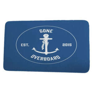 Nautical Nights Gone Overboard Word Print Bath Mat, Blue, 21"x34"