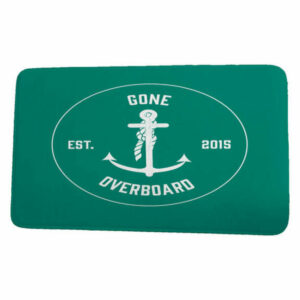 Nautical Nights Gone Overboard Word Print Bath Mat, Green, 21"x34"