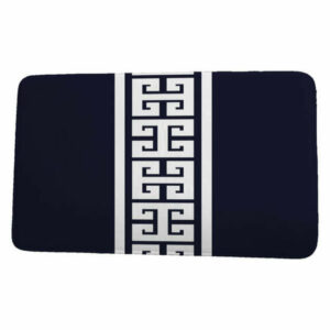 Nautical Nights Key Stripe Stripe Print Bath Mat, Navy Blue, 17"x24"