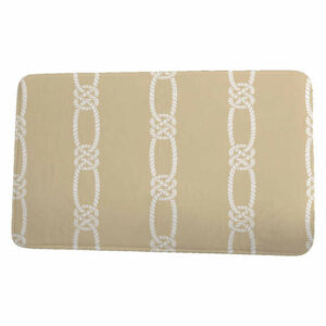 Nautical Nights Tom Foolery Stripe Print Bath Mat, Beige/Taupe, 17"x24